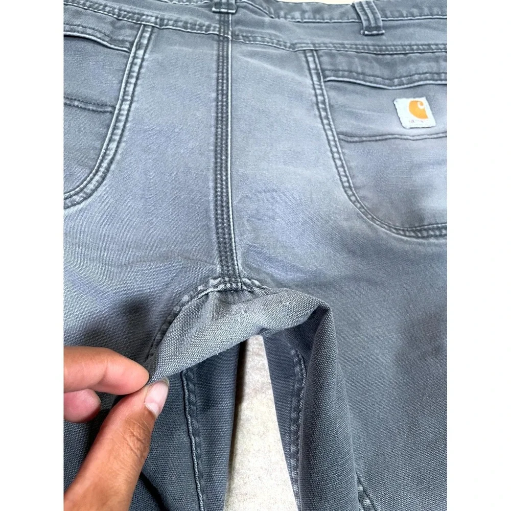 Carhartt Relaxed Fit Full Swing Carpenter Work Pants Mens 40x34 Gray Cotton Logo